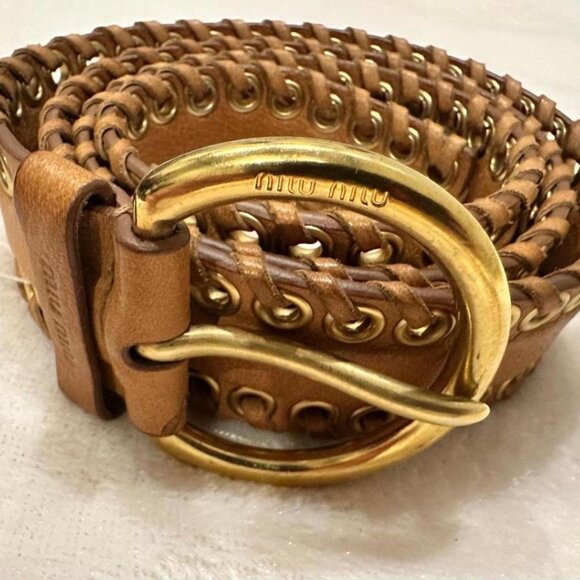 Miu Miu Brown Leather Belt - Picture 2 of 6